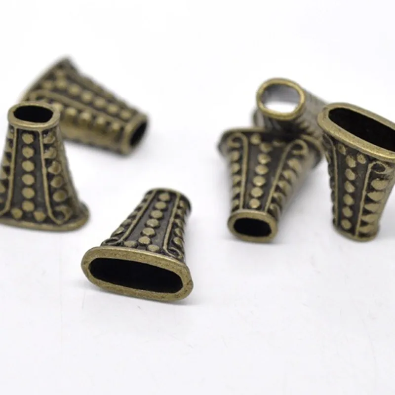 Vintage Spacer Beads Trapezoid Antique Bronze Dot Carved Metal Loose Spacer DIY Making Bracelets Jewelry About 19mm x 17mm,10PCs