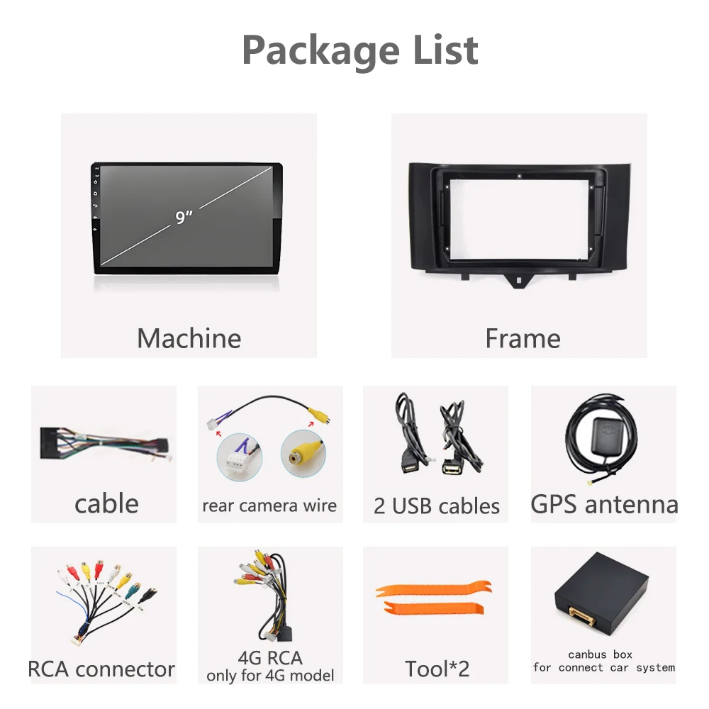 

4G WIFI Android 16 For Mercedes Benz Smart Fortwo 451 2010 2011 2012-2015 Multimedia Video Car GPS Navigation Radio Player DVD