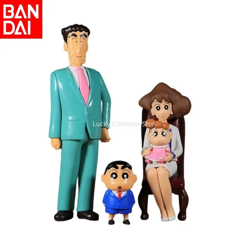 100% Original Genuine Bandai Crayon Shinnohara Family Portrait Figure Nohara Hiroshi Shinnosuke Doll Collection Model Toy Gift