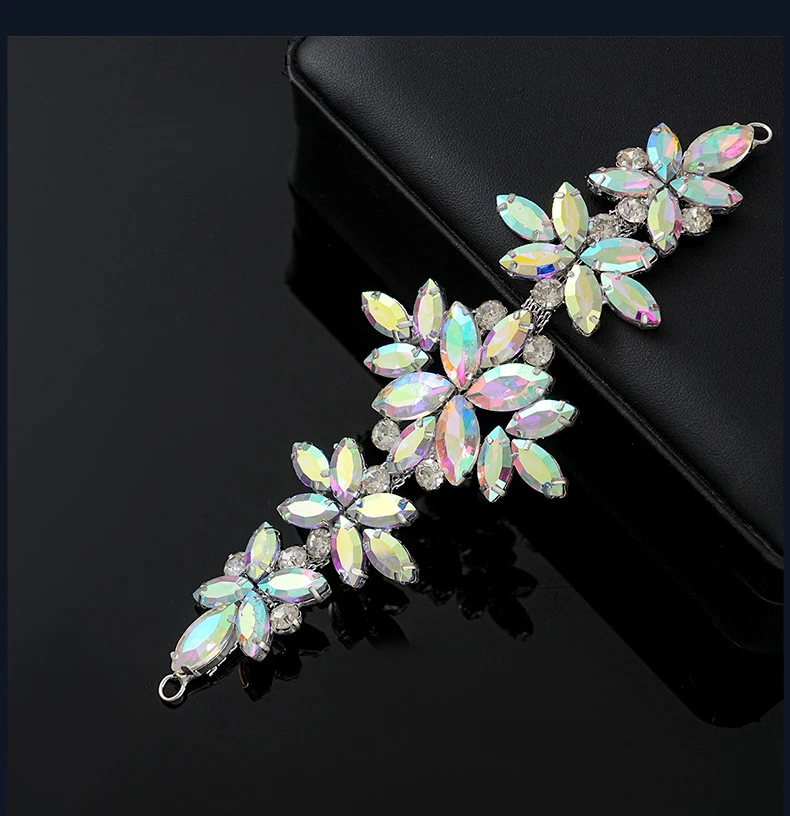 5 Stück Strass-Dekoration Kristall-Diamant-Accessoires DIY-Handwerk Hochzeits-Abendkleid Funkelnde Strass-Nähzubehörteile – Detail 4