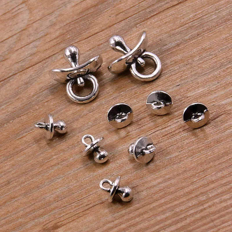 20pcs 2 Size Metal Alloy Small Big  Pacifier Nipple Charms Daily Necessities Pendants For Jewelry Making DIY Handmade Craft