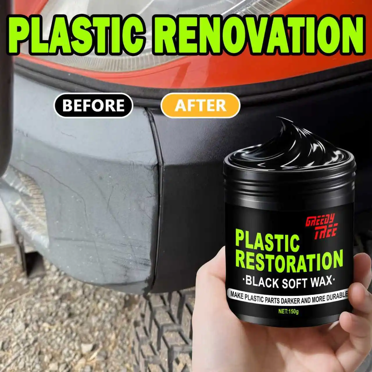 Ultimativer Auto-Kunststoff- und Verkleidungsrestaurator – Zurück in Schwarz stellt verblasste Verkleidungen wieder her, UV-Schutz, langlebige Keramikbeschichtung, nicht gr – Detail 1