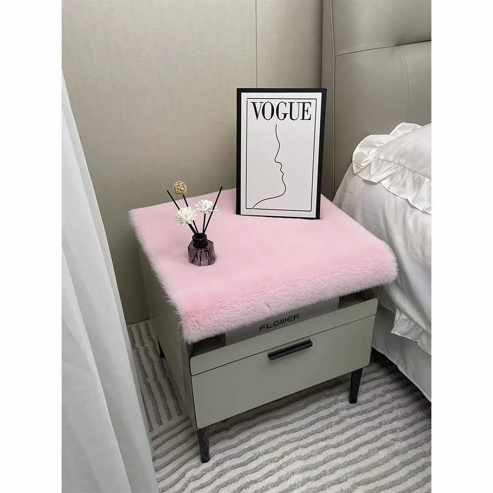 American-style Short Plush Bedroom Bedside Table Cushion Tablecloth Dining Table Chair Cushion Plush Cabinet Cover Cloth Blanket