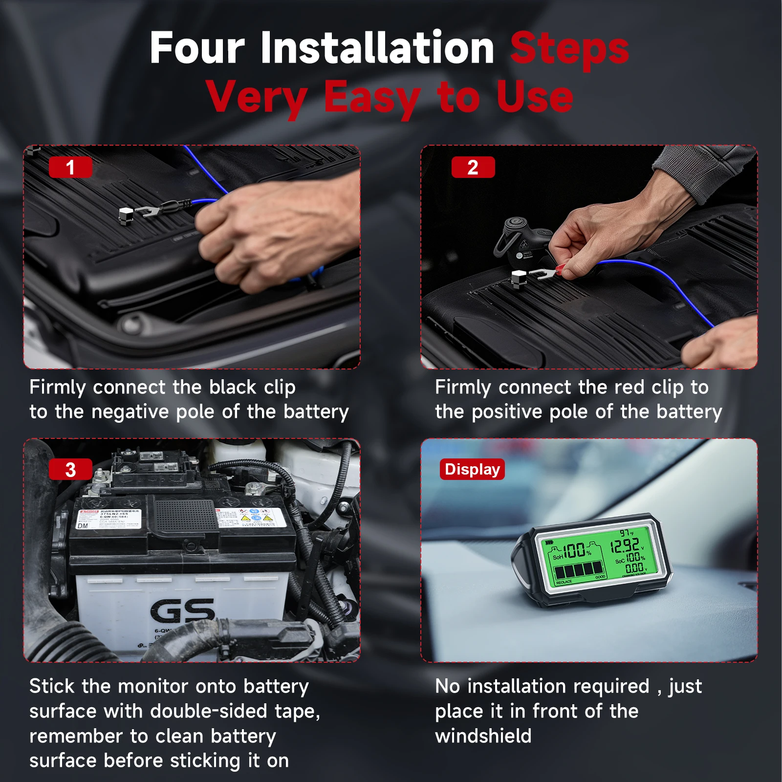 ANCEL BM200 PRO جهاز اختبار بطارية 12 فولت بطارية محلل الصحة رصد رئيس متابعة العرض SOH SOC تستر IPX67 مقاوم للماء