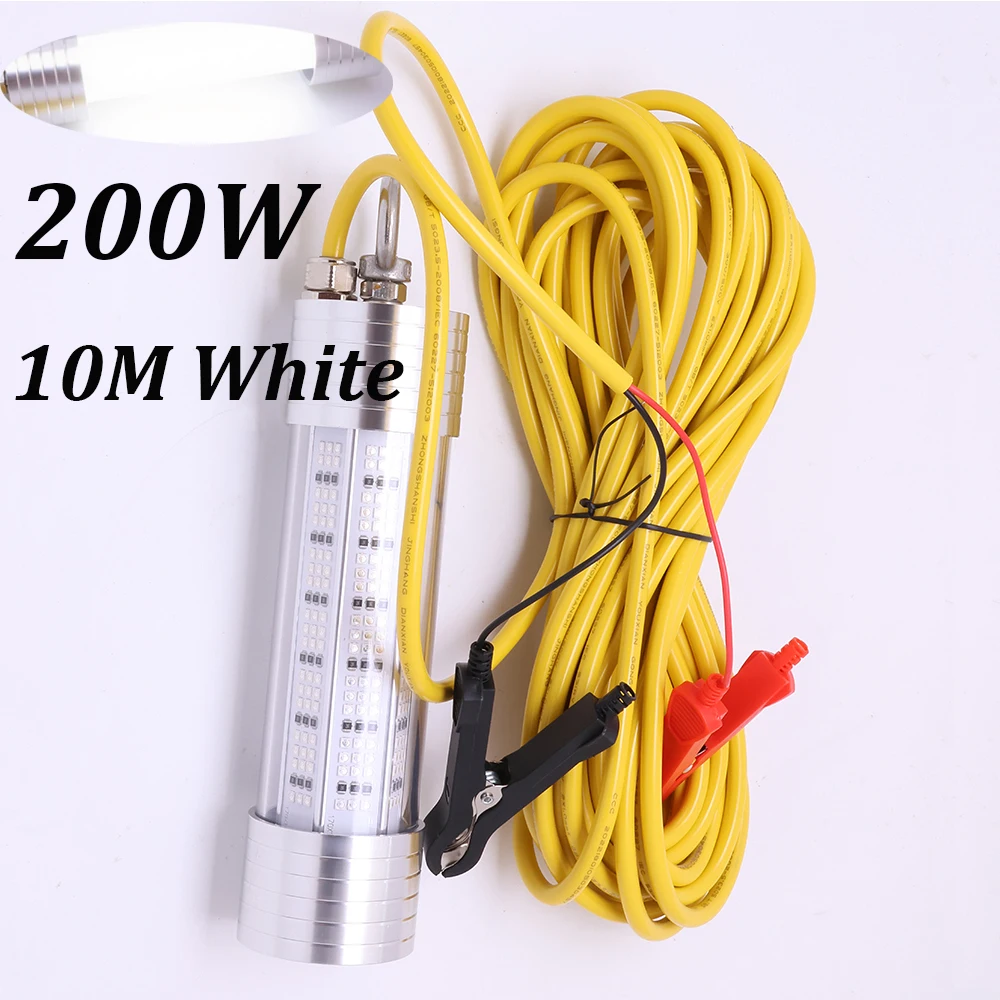 12V 200W Grün-Weißes Nachtlicht für spezifisches Angeln, Hochleistungs-Unterwasser-Nachtangellicht, Tauchbares Köderlicht – Detail 3