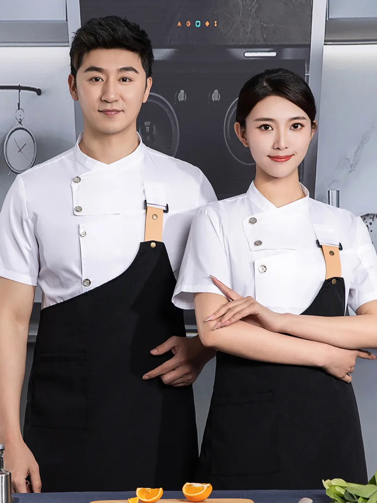 

Рабочая одежда для поваров (мужская и женская), с короткими рукавами, для ресторанов, заведений быстрого питания, кухонь, пекарен и кондитерских. LOGOTooli