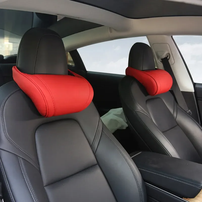 Memory Foam Head For Tesla Model 3 Y X S Neck Headrest Pillow Auto Seat Chair Driving Road Trip Rest Sleeping Pain Relief view 3