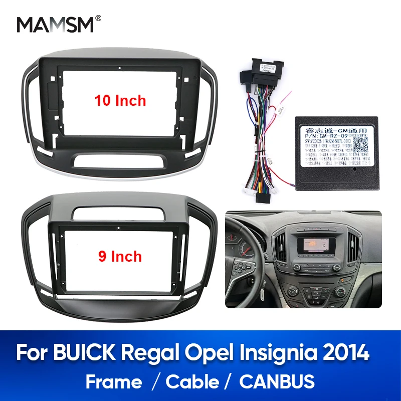 MAMSM For BUICK Regal Opel Insignia 2014 Car Frame Fascia Adapter Decode Radio Dash Fitting Panel Kit Canbus Box Cable Harness