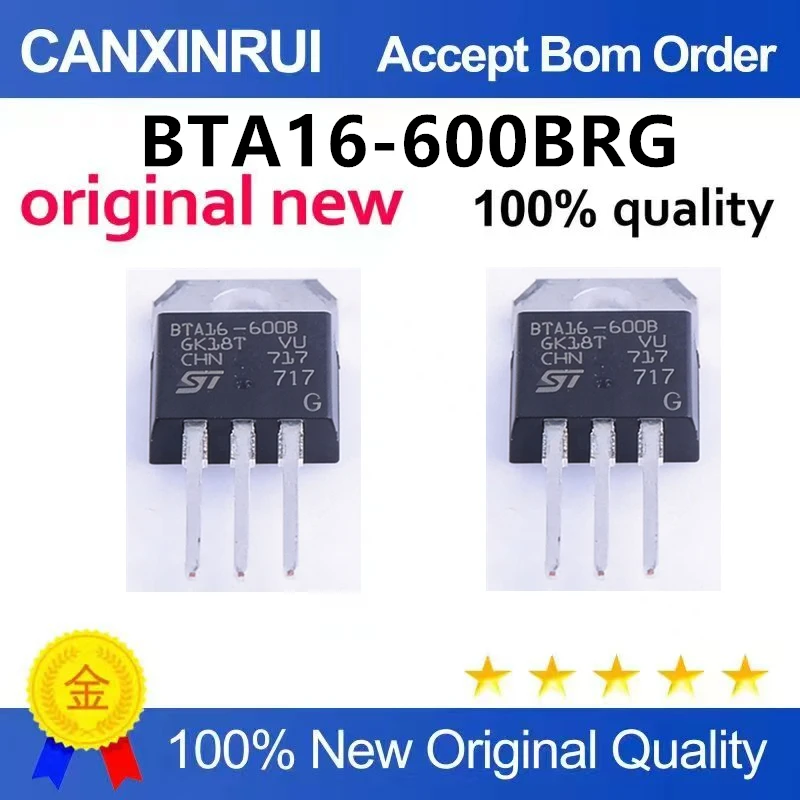 （5pcs-10pcs）Original genuine BTA16-600BRG TO-220 three terminal bidirectional thyristor