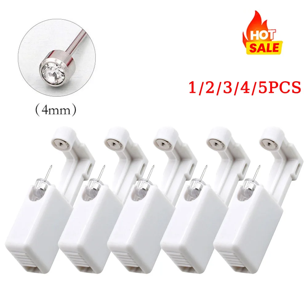 1-5PCS Disposable Sterile Ear Piercing Kit No Pain Piercer Tool Machine Set Cartilage Tragus Helix Piercing Gun Stud Jewelry