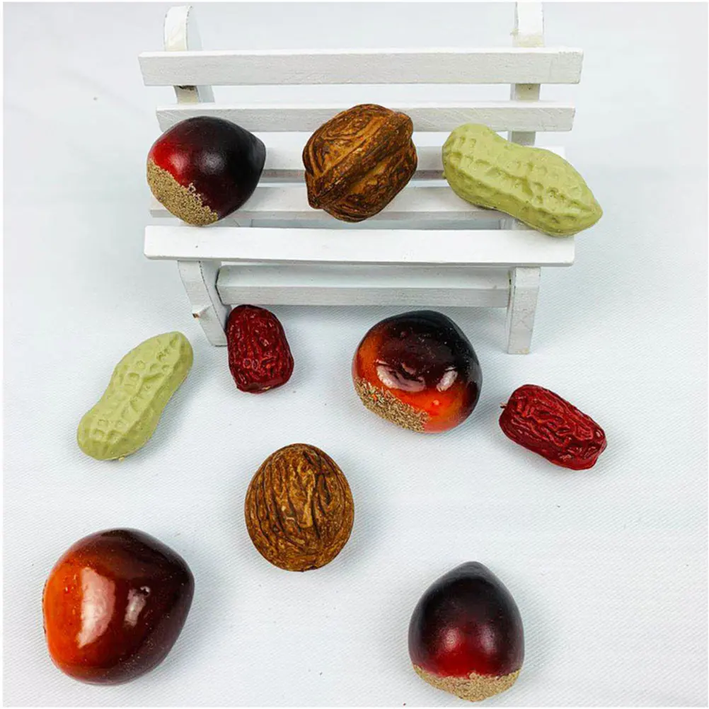 

20pcs Simulation Chestnuts Artificial Chinese Chestnuts Style nament Lightweight Safe Indoor Outdoor Decoration