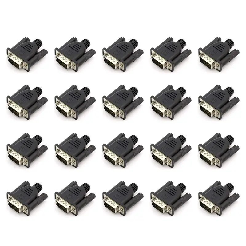 Leading-20X VGA Virtual Display Adapter Male Dummy Plug EDID Headless Ghost Emulator Lock Plate