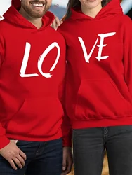 Couple Hoodies - Printed with LOVE Letter, His and Hers, Bride and Groom, Anniversary, Bridesmaid, Wife and Husband