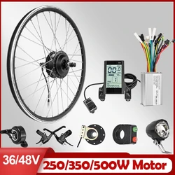 Electric Bike Motor Wheel 36V 48V 350W 250W Brushlss Gear Motor Front Rear Drive 20in 26in Ebike Conversion Kit