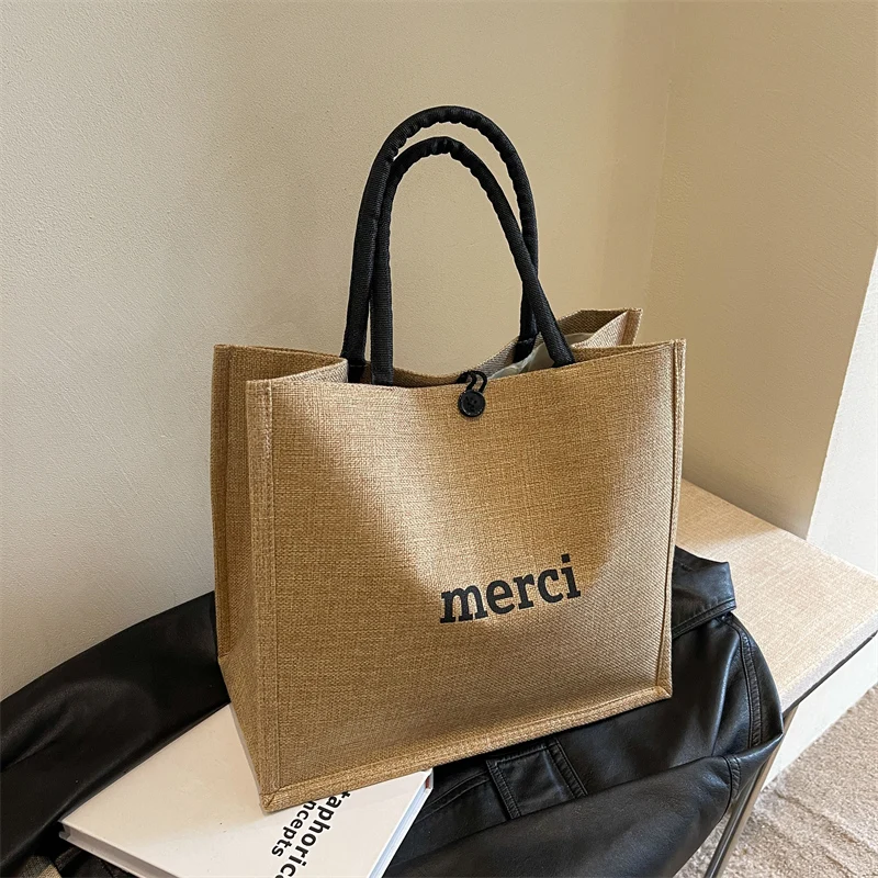 

Large Capaci Canvas Tote Bag Women's Handbag Commuter Bag Ins Sle Office Bag Korean Sle Hard ell Magnetic Bule Closure