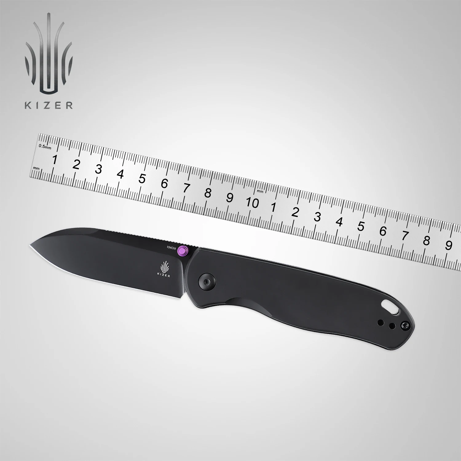 

Kizer Folding Knife V3619C1/V3619C2 Drop Bear 2022 New Black Aluminium Handle &154CM Steel Blade Outdoor EDC Knife