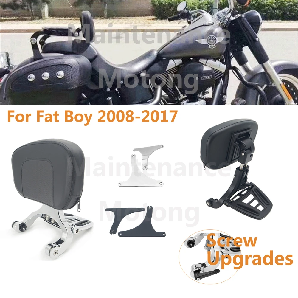 Motorcycle Multi-Purpose Driver Passenger Backrest with Folding Luggage Rack For Harley Models Fat Boy 2008-2014 2015 2016 2017