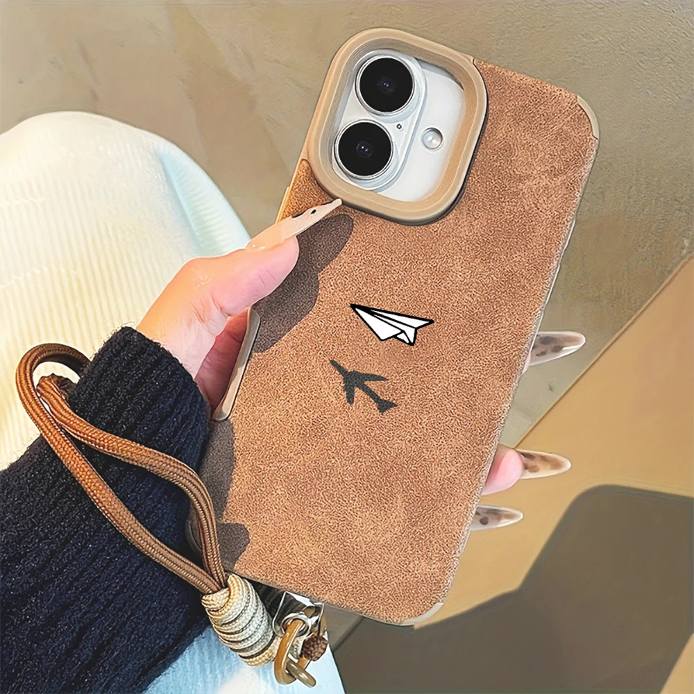 Phone Cases Brown - American Brown Suede Leather Texture Airplane