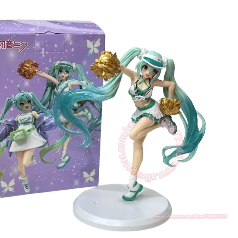 Cheerleader Hatsune Miku Cute Ornaments Peripheral Models Desktop Decoration Trendy Figures Cartoon Toys Birthday Present