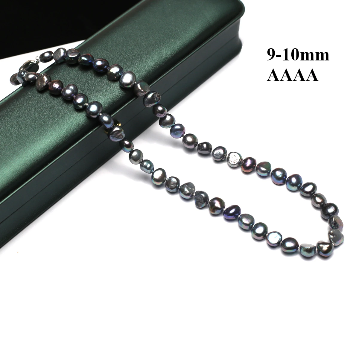 

9-10mm 4A Natural Freshwater Black Four-sided Light Irregular Pearl Gift Jewelry Make DIY Necklace Bracelet Accessories 43-45cm