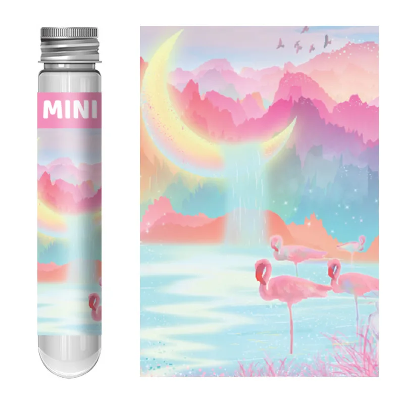 

10*15cm 150 Pieces Mini Jigsaw Puzzles Adults Kids Flamingos Beautiful Animal Series Painting Capsule Tube Intelligent Game Toys