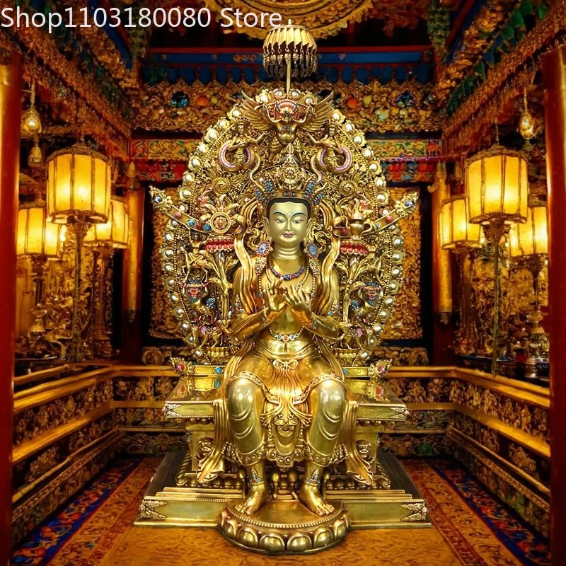 55cm Copper gilding Maitreya Bodhisattva STRONG BUDDHA statue