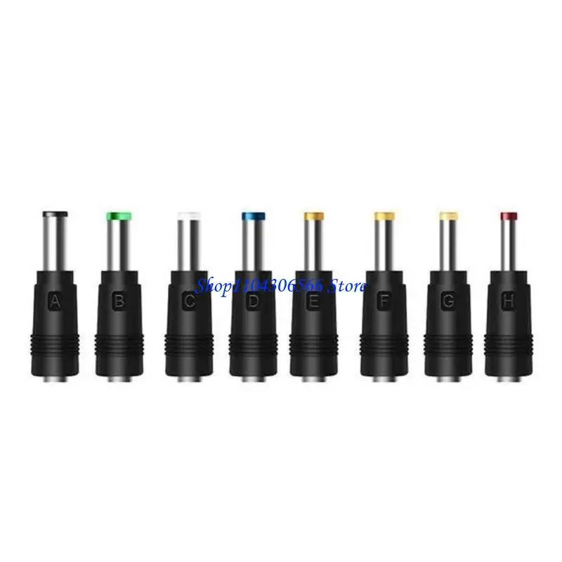02DD DC5.5x2.5mm Converters 8pcs Laptops Charging Adapters Car Power Adaptors Tips