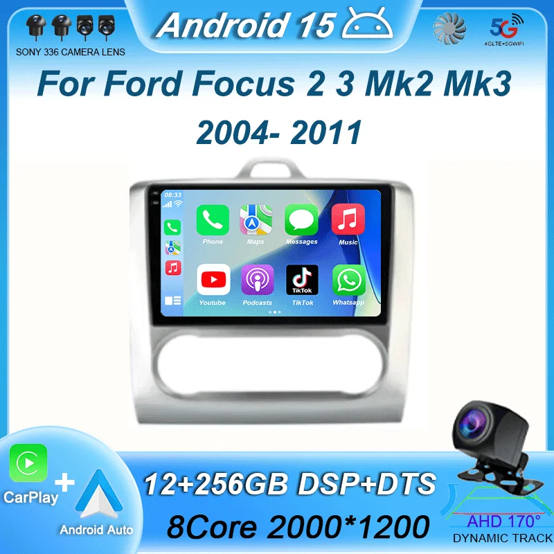 

Android 15 For Ford Focus 2 3 Mk2 Mk3 2004 2005 2006 2007 - 2011 Car Radio Navigation Multimedia Player WIFI+4G GPS Carplay Auto