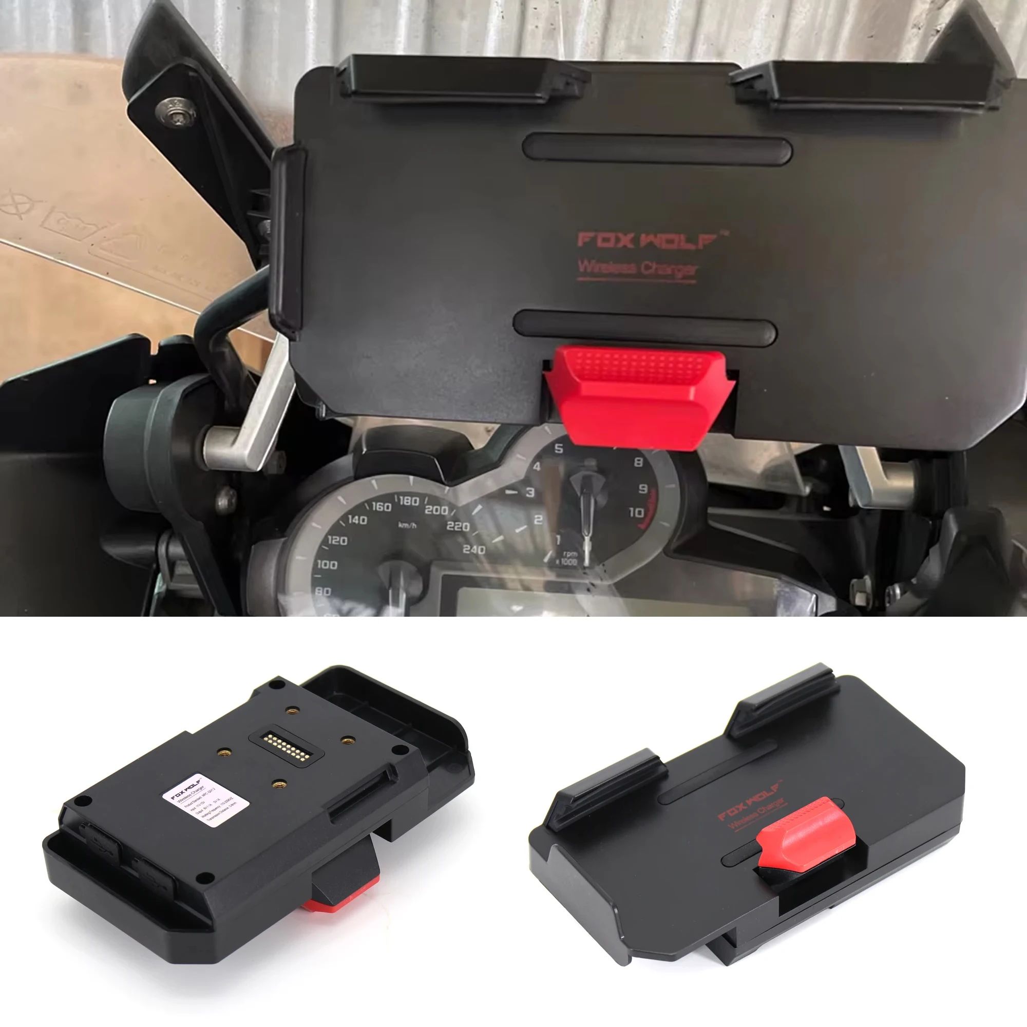 

﻿ Motorcycle GPS Phone Stand Holder Navigation plate bracket Wireless Charging For BMW R1200GS F800GS ADV F700GS R1250GS F900R