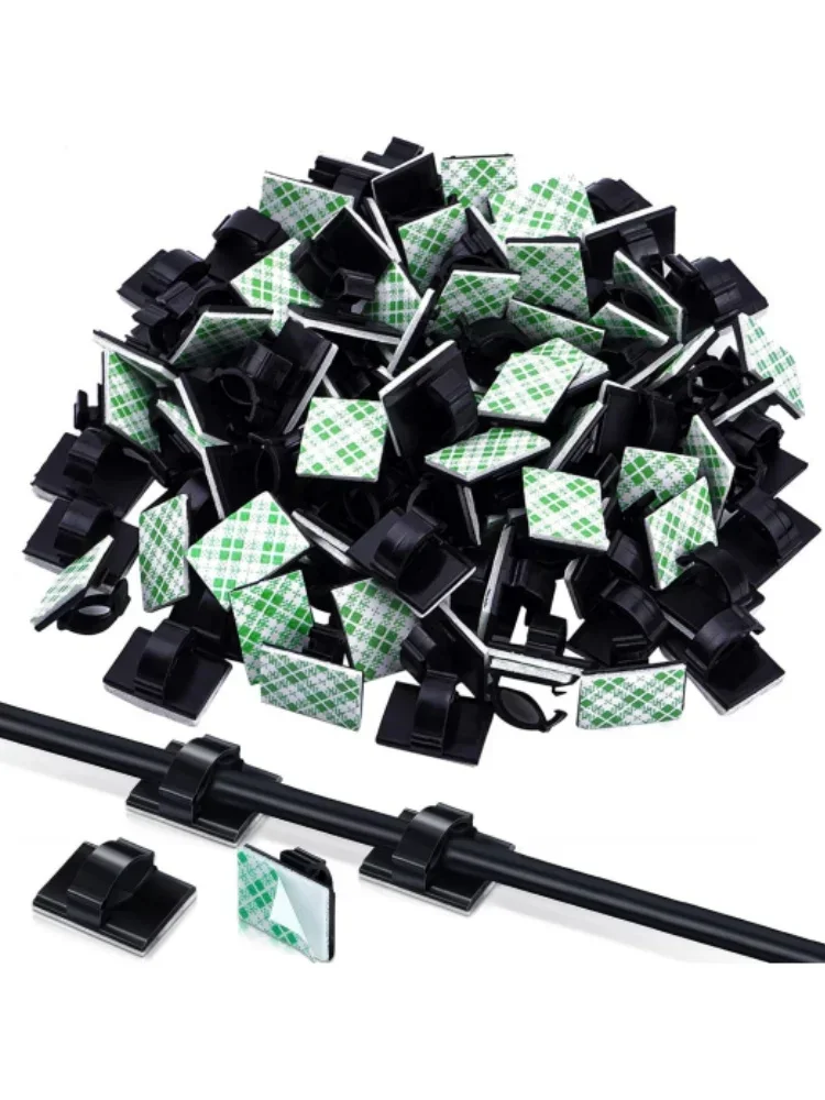 Fermoir adhésif pour chargeur de câble de voiture, Clip de cordon de fil, support à pince murale, gestion de ligne de données, enrouleur de fixation, organisateur de fixateur d'attache