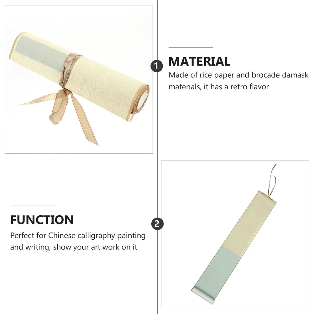 

2Pcs Blank Hanging Scroll Paper Chinese Calligraphy Painting Art Wall Scroll Ink Brush Watercolor Sumi Painting Supply