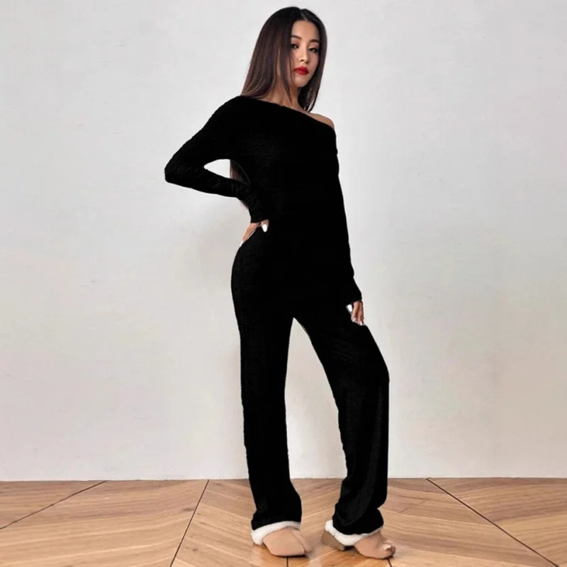 

Женский комбинезон с асимметричным вырезом на плече, длинными рукавами, облегающий, однотонный, базовый, модный, повседневный, с перекрестными деталями