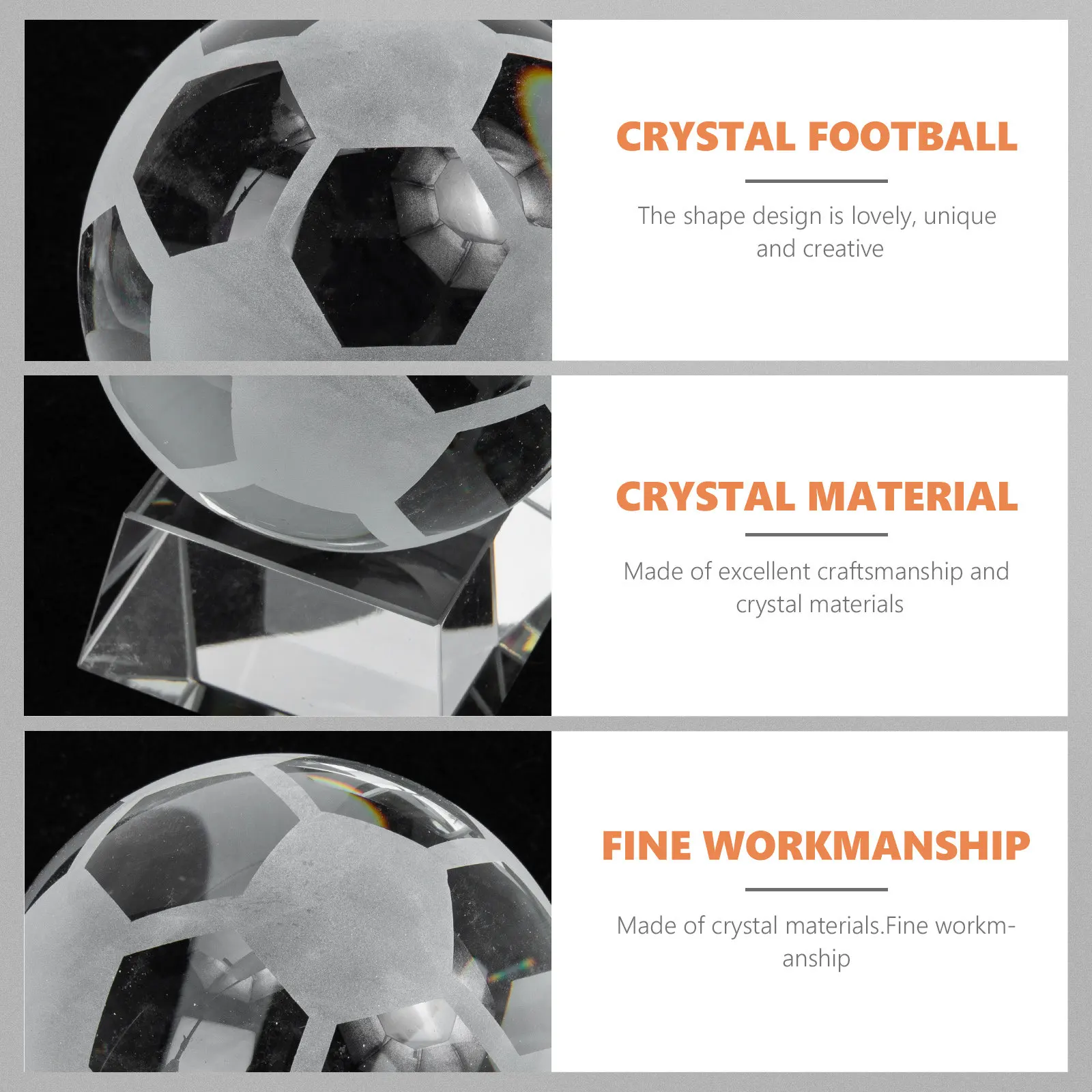 

Прозрачный хрустальный футбольный мяч-украшение для декора на день рождения, реквизит для фото, сувенир, подарок