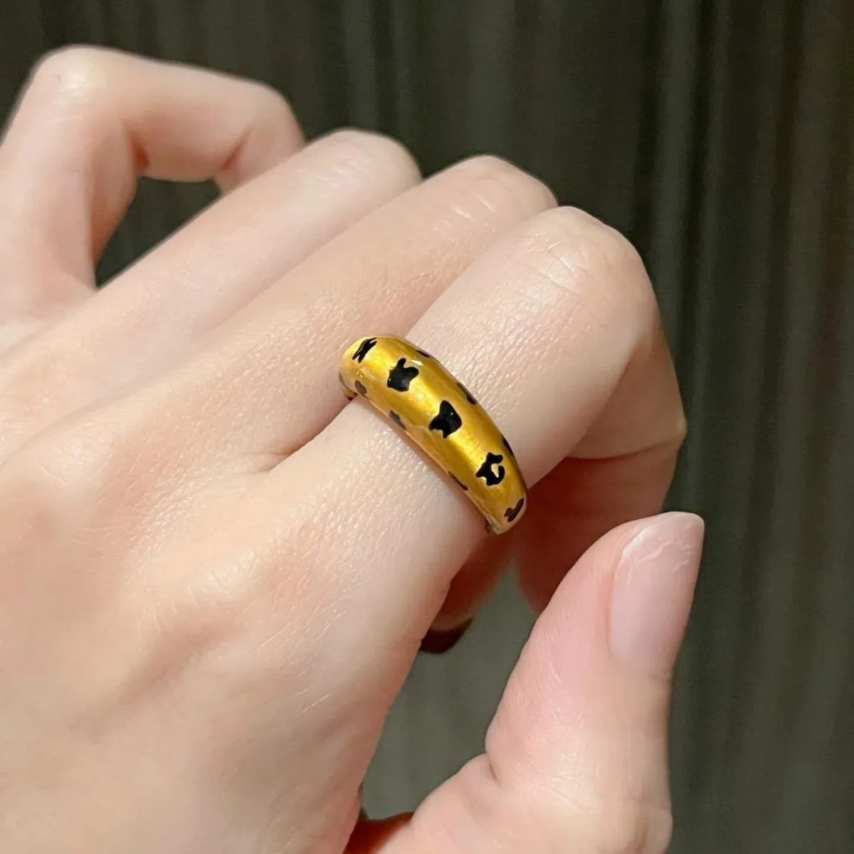 

Модное кольцо с леопардовым принтом из 18-каратного золота для женщин, на День святого Валентина, свадьбу, день рождения, открытое кольцо, не тускнеет, ювелирные украшения, подарки