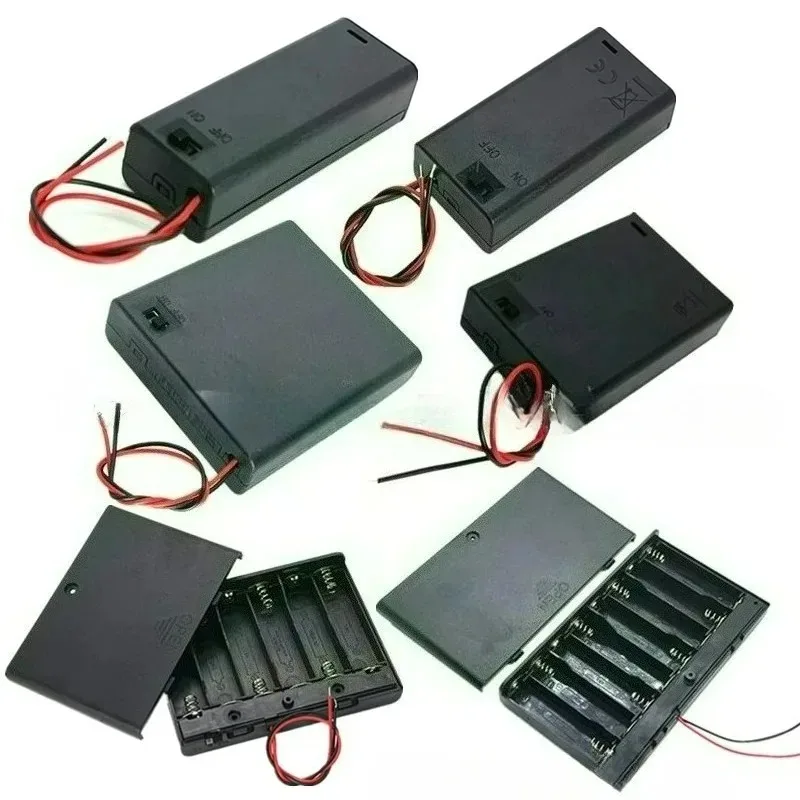 FlySky レシーバー RC サーボテスター用 新品 4セル 6V AA バッテリーホルダー ケース カバー 収納ボックス 4セル 2P FUT J プラグコネクター 4個入り