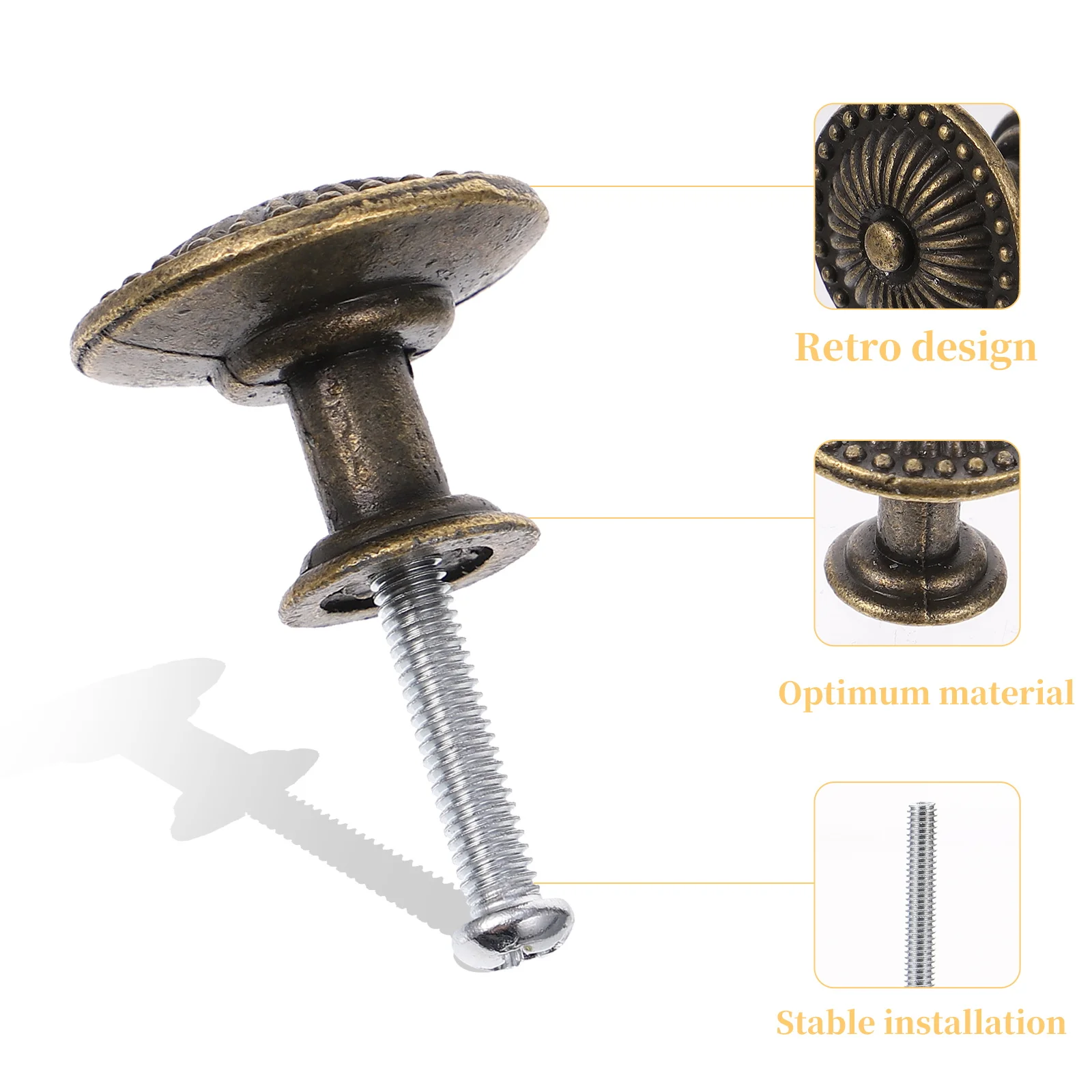 

4Pcs Vintage Zinc Alloy Handles Style Drawer Pulls Bronze Cabinet Knobs for Cupboard Wardrobe Furniture Door Supply