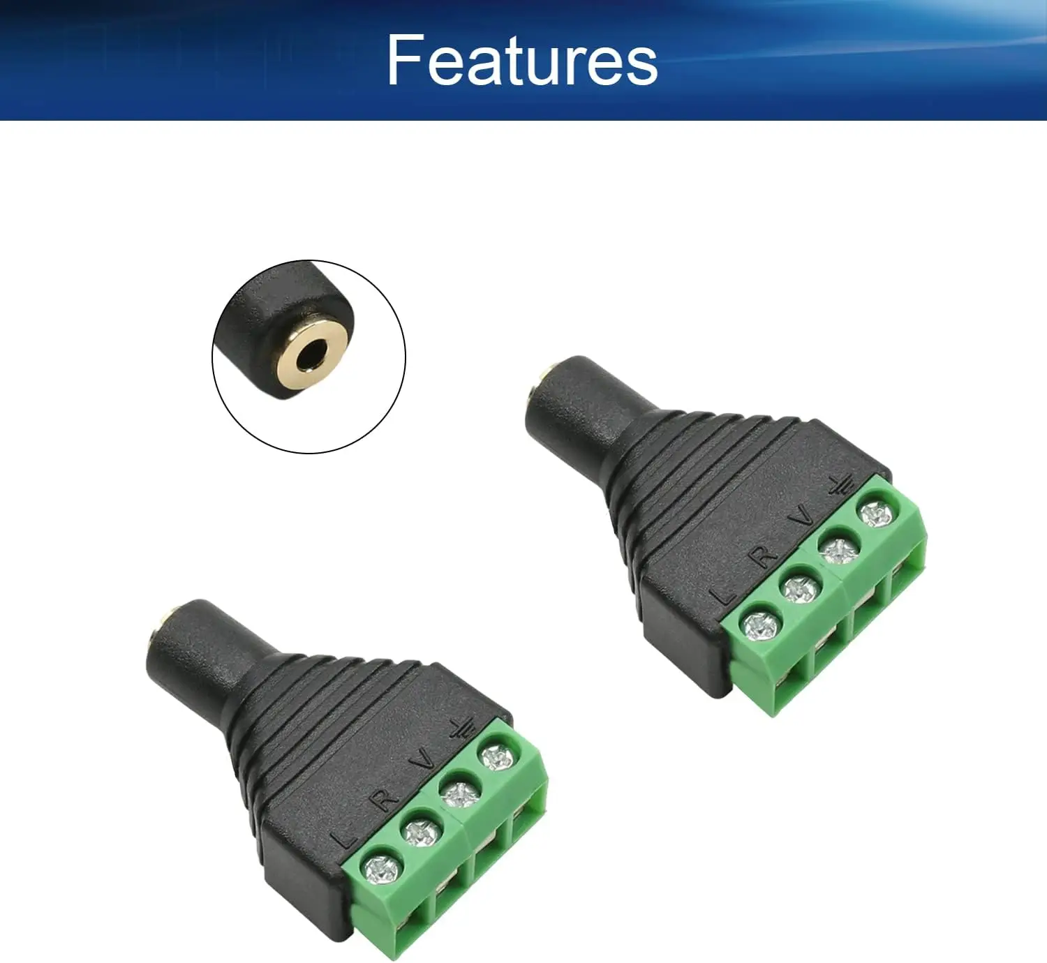 1 قطعة موصل 2.5 مللي متر أنثى 4 أقطاب TRRS مقبس ستيريو إلى AV المسمار الصوت والفيديو HeadphoneBalun محطة محول