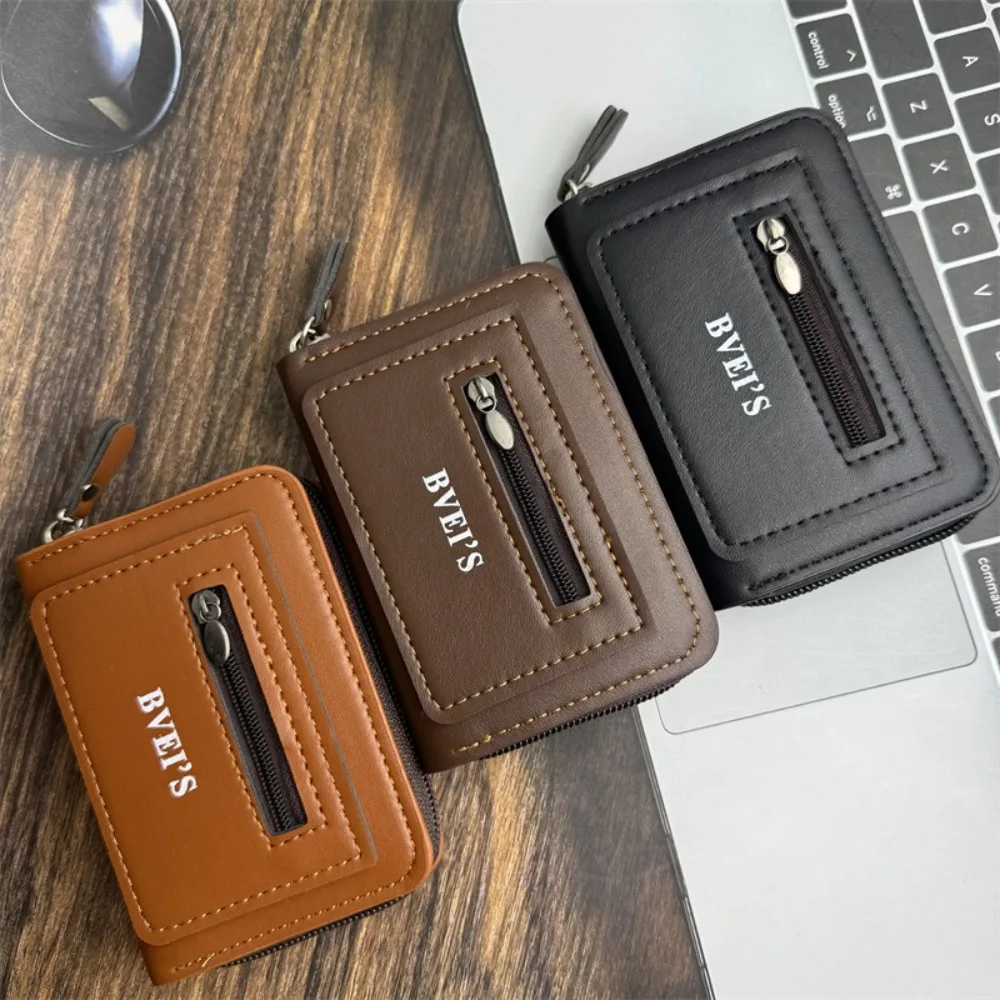 

Vintage Card Bag Anti-theft Brush Anti Demagnetization Large Capacity Change Wallet Multi-Pockets Driver's License Bank Card