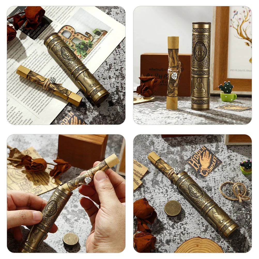 1 مجموعة من أنبوب التمنيات المعدني اليدوية نعمة أوراق التخزين الزخرفية للحزب هدية عطلة عيد ميلاد ديكور المنزل أتمنى