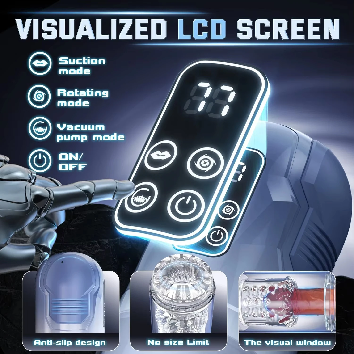 LCD التلقائي مص ذكر الاستمناء مضخة القضيب سبا المياه جيب حقيقي كس الضارب التوجه الدورية لعق لعبة الجنس للرجال