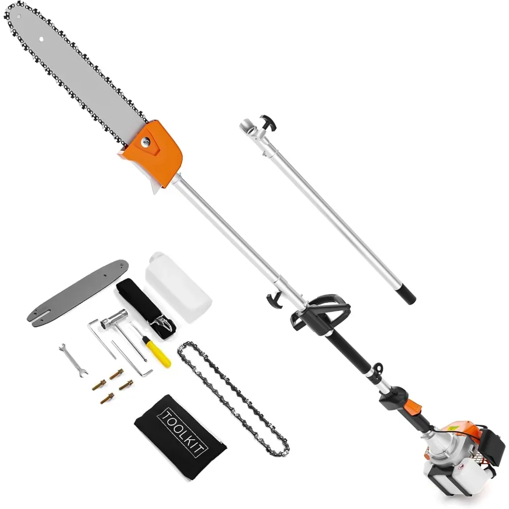 

Pole Saw Gas Powered, 48CC 2-Stroke Pole Saws for Tree Trimming with 11.5in Cutting Bar, 16Ft Reach Cordless Pole Chainsaw