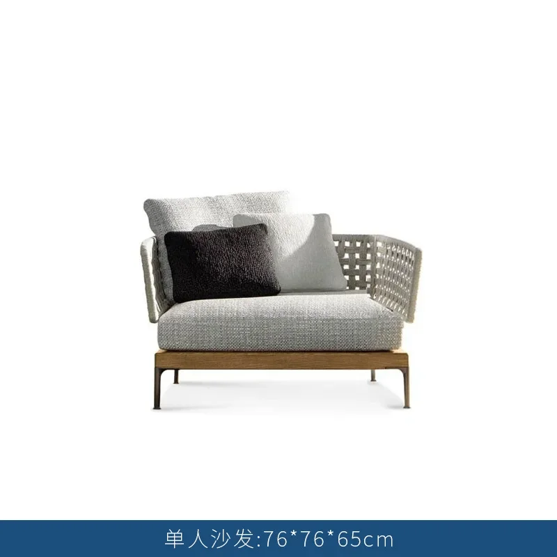 Досуг, сад, двор, диван из ротанга, вилла, элитный диван из тикового дерева под открытым небом, мебель для отеля, проживание в семье, диван, набор