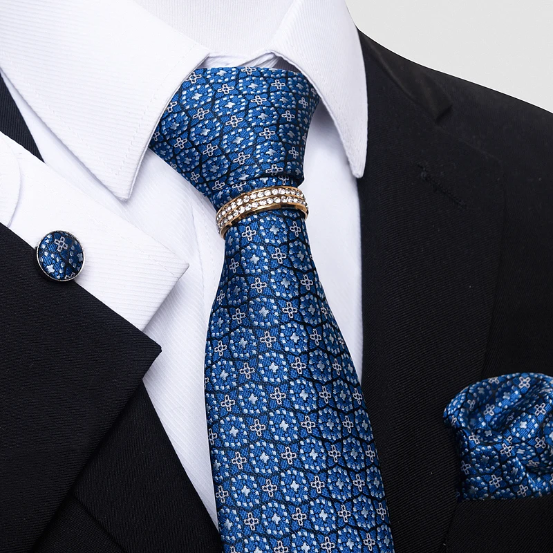 Beliebtes Herren-Krawatten-Set, 4-teilig, geeignet für formelle Anlässe, Partys, Hochzeiten und mehr, stilvoll und modisch. – Detail 6
