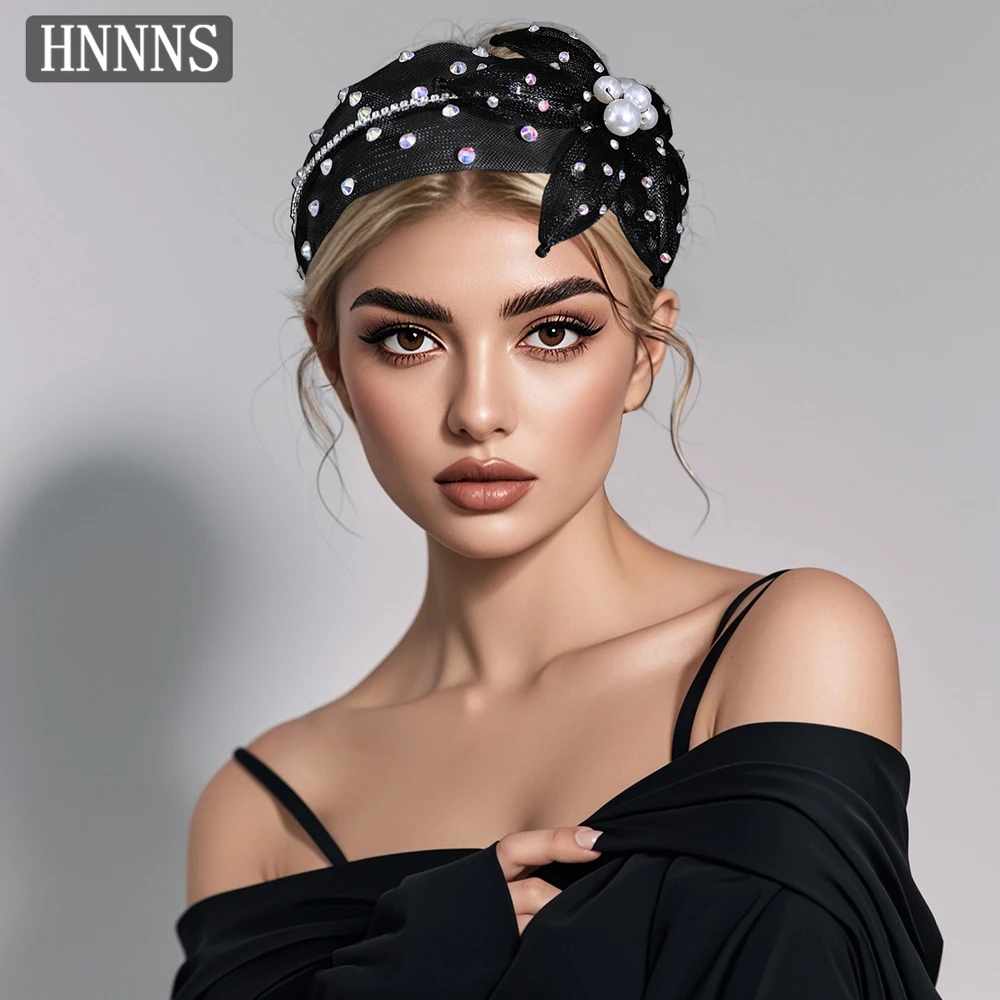 

TOPQUEEN Vintage Bridal Wedding Headbands Handmade Organza Rhinestone Flower Women Banquet Party Elegant Hair Accessories YXA130