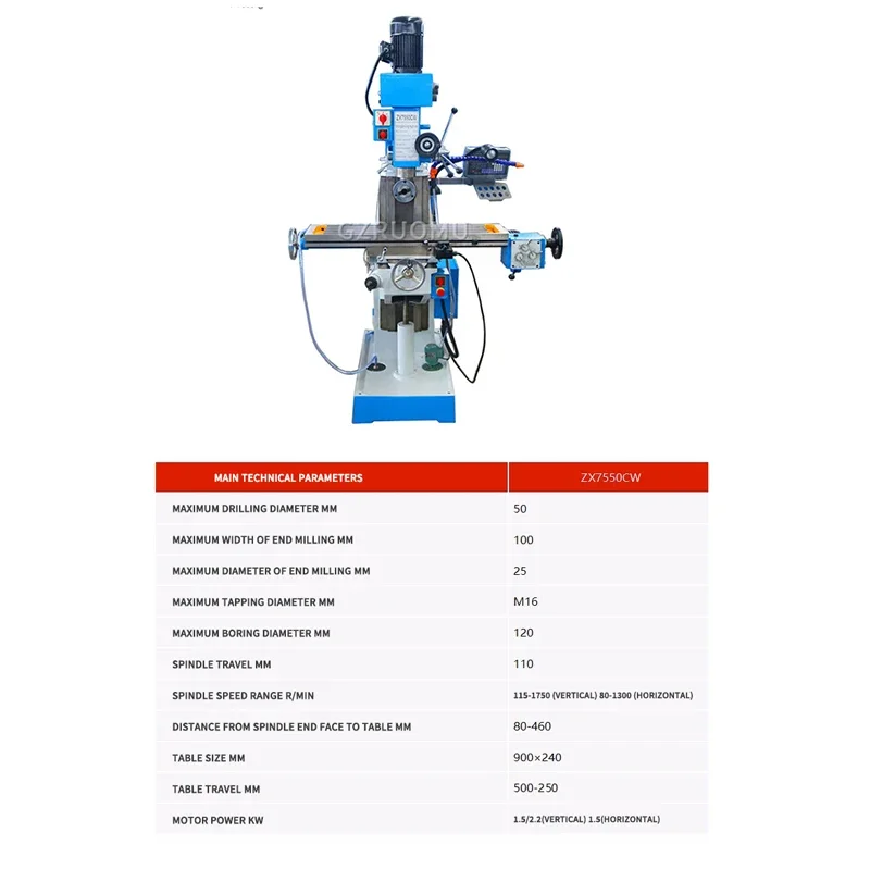 Drilling And Milling Machine Table Drilling CNC 2200W 220V for Metal Milling Function Wooden Jade Stone DIY Crafts Tool