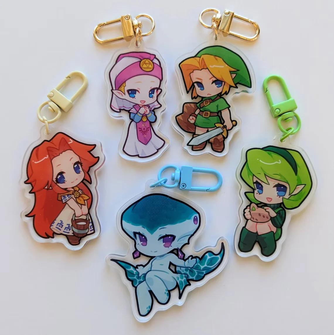 Ocarina of Time Keychains Adult Cartoon Anime Game Keychain for Men And Women PVC Video Game Keyring Collectible