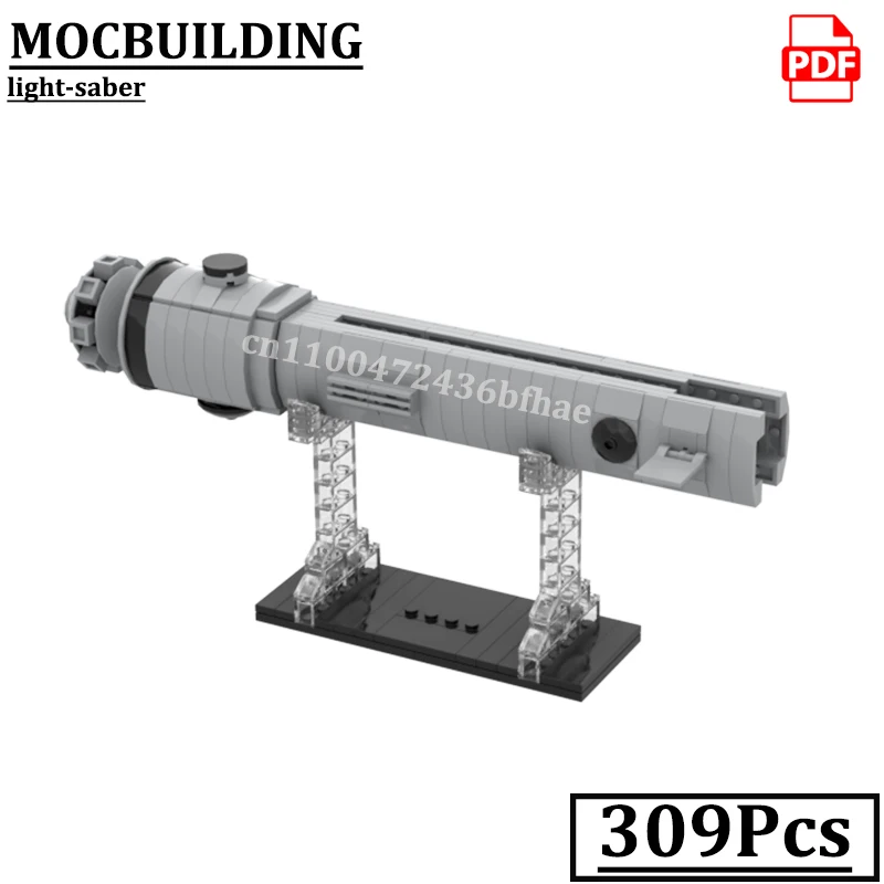 

Ручка космической сабли с подставкой, модель блоков MOCBUILDING, кирпичи, научно-фантастические строительные игрушки из фильмов, подарочные кирпичи