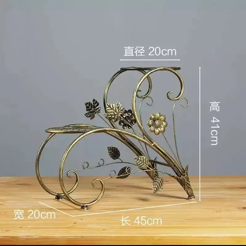 European heart-shaped wrought iron flower stand multi-layer floor-to-ceiling balcony hanging orchid flower pot stand indoor livi