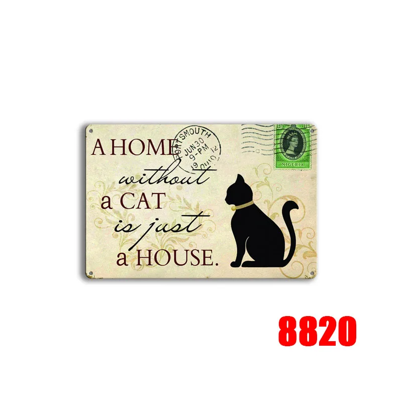 Retro Tin Sign Decoration Vintage Home Decor Wall Art Metal Poster Iron Painting Signs A Home Without A Cat/Dog Is Just A House