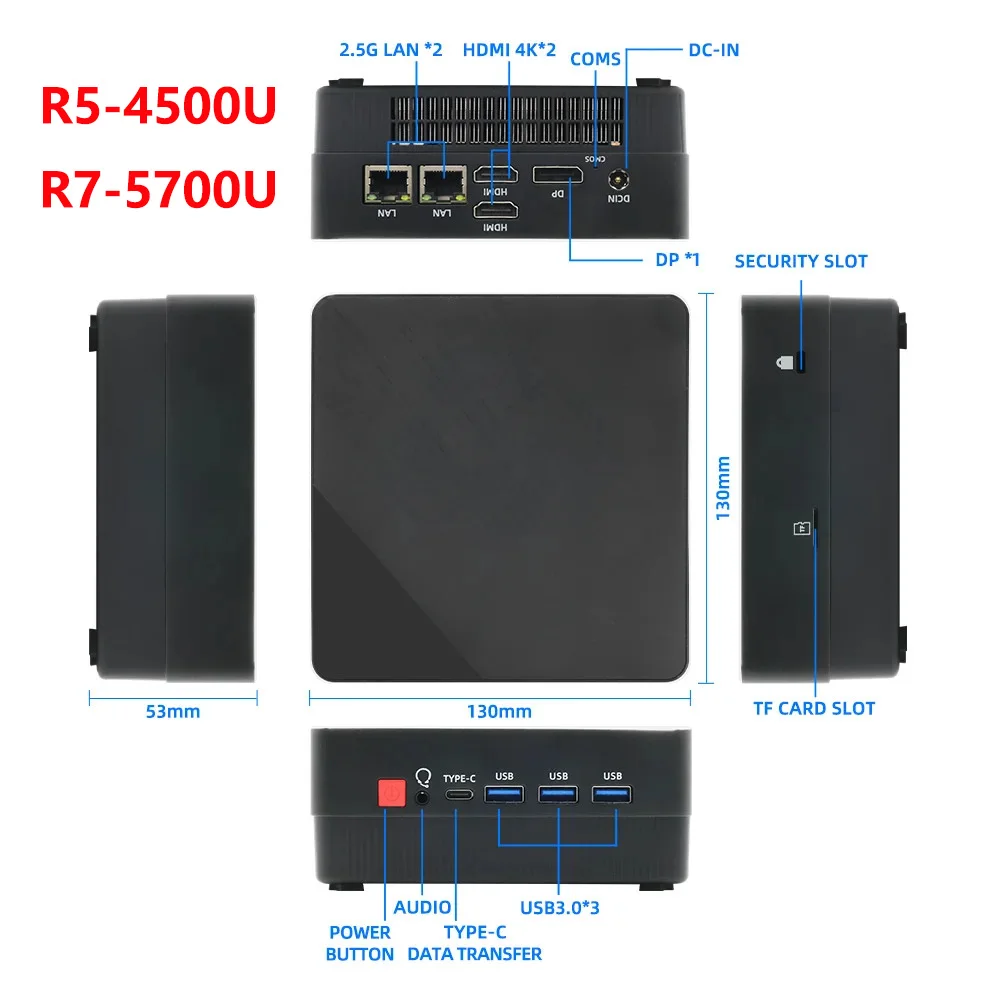 Imagem -02 - Zxipc-mini pc Ryzen Desktop Gamer Computador 5825u 4500u 5500u Windows 11 Pro Ddr4 16gb 32gb 512gb Nvme Ssd Wifi Bt5.2